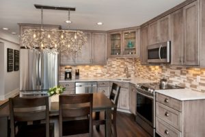 photo of Medallion line knotty alder kitchen cabinets