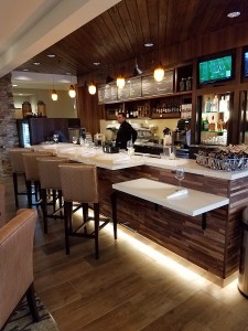 Photo of custom millwork at a bar in Courtyard by Marriott in Sedona, AZ- Courtyard by Marriot- Custom Millwork- Bar